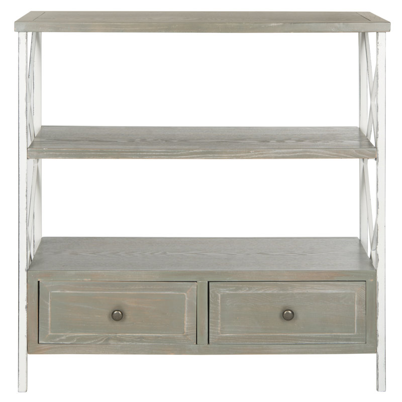 Console en bois massif 33,9 po Evangelyne, Français gris / fumée blanche