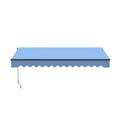 Retractable Home Patio Awning | Deck Canopy |UV Protection Sunshade | Manual Black Frame | Upgraded 2024