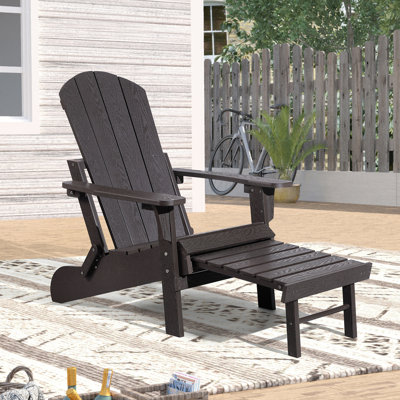 Ristaino Foldable Outdoor Adirondack Chair With Ottoman