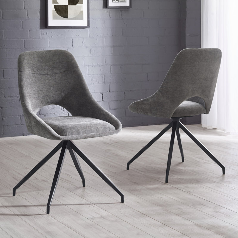 Jonah 49cm H Upholstered Upholstered Back Side Chair, Grey
