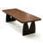 Brown Rectangular Solid Wood Slab Dining Table-953737646