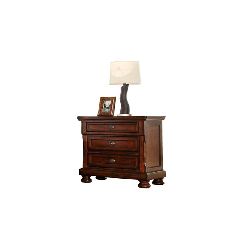 Eedie 28'' W 3-Drawer Nightstand, Walnut