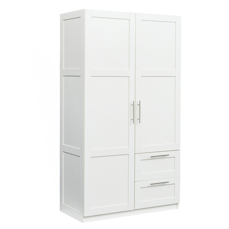 Armoire haute moderne, armoire de cuisine avec 2 portes et 2 tiroirs