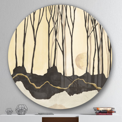 « geometric forest », reproduction d’art sur cercle métallique
