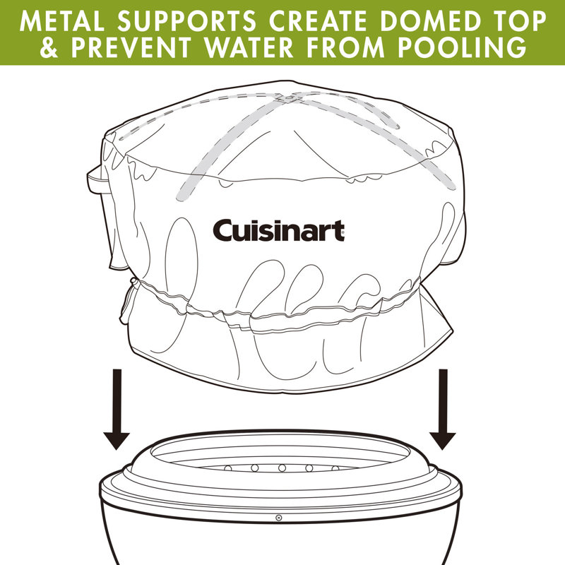 Cuisinart Black Polyester Cleanburn Fire Pit Cover with Drawstring