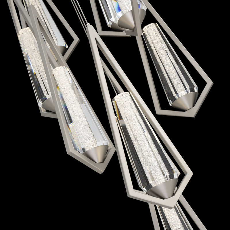 Devotion LED Pendant, 18" H x 17" W x 17" D, Satin Nickel, 9 Lights