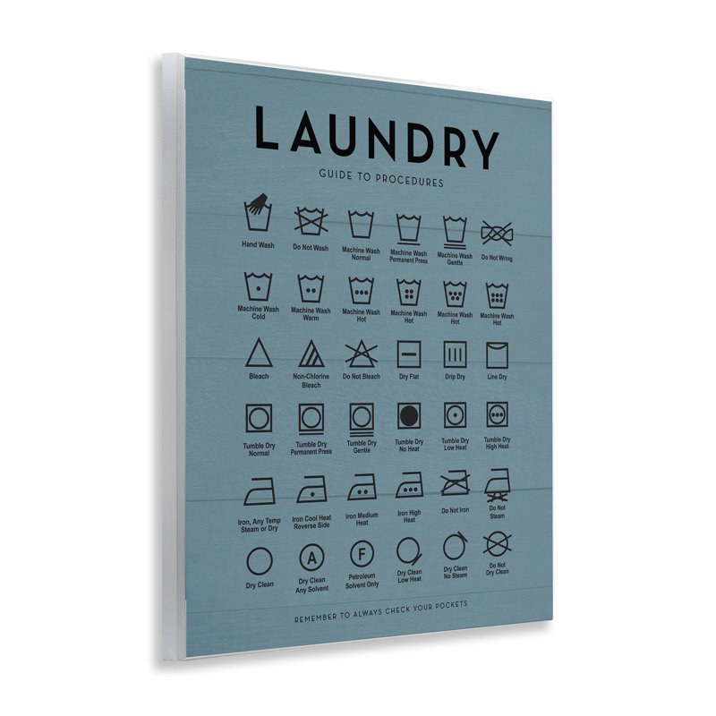 «Laundry Cycles Symbole», art par plaque et lettres