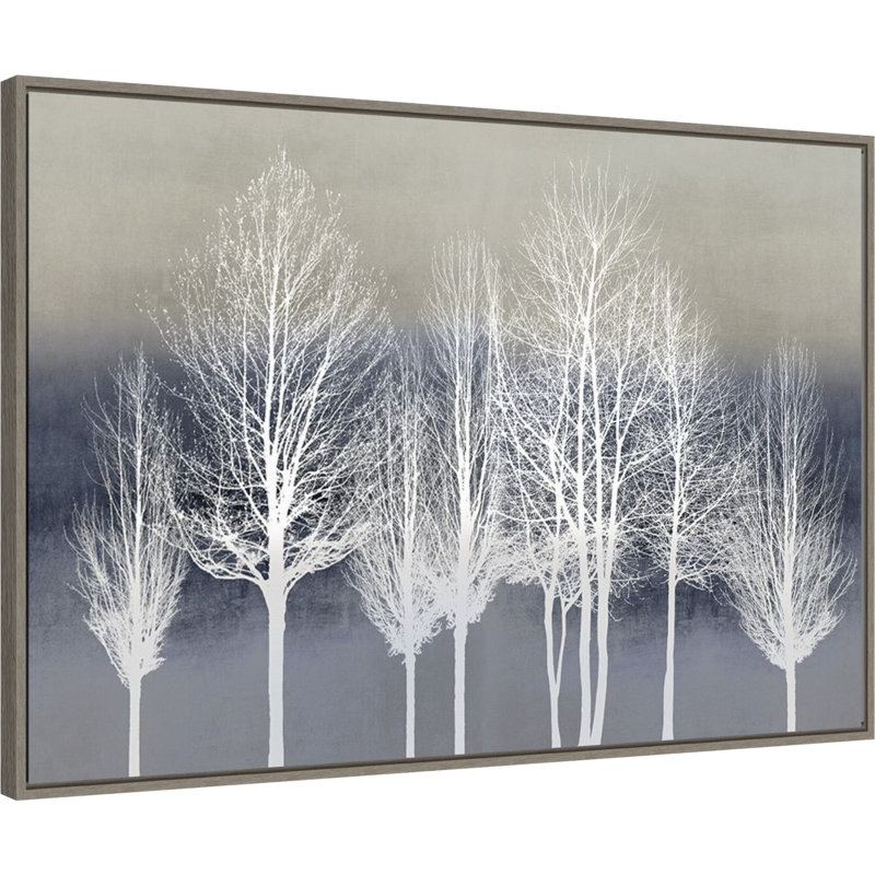 «Anghelina Trees on Blue» par Kate Bennett - reproduction encadrée sur toile