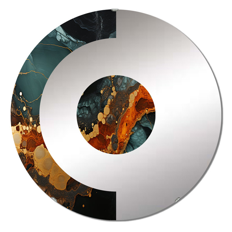 Fawna - Miroir mural demi-cercle, 23,6 po x 23,6 po