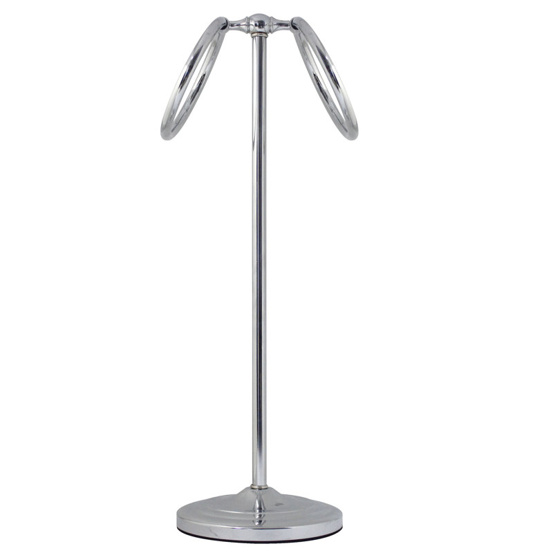 17" Polished Chrome Double Freestanding Hand Towel Ring