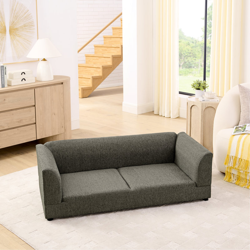 Confortable surdimensionné pour canines moyennes et grandes - Design moderne avec coussin pour chien gris foncé de 56,5 po x 26 po x 17 po
