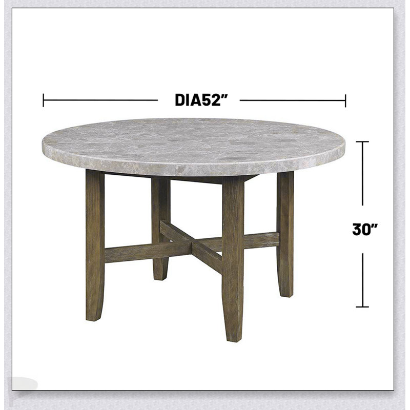 Table de salle à manger ronde en marbre avec base en chêne rustique, alliant élégance et durabilité pour un décor moderne et traditionnel.