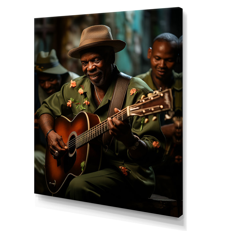 «Green Cuban Music Soul», reproduction d'art sur toile, Toile tendue, H 40 po x l 30 po x P 1,5 po