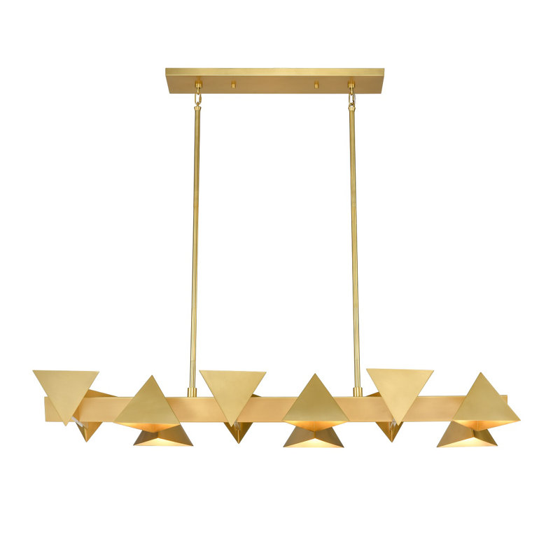 Vasilikos 12 - Light Dimmable Geometric Chandelier, Aged Brass