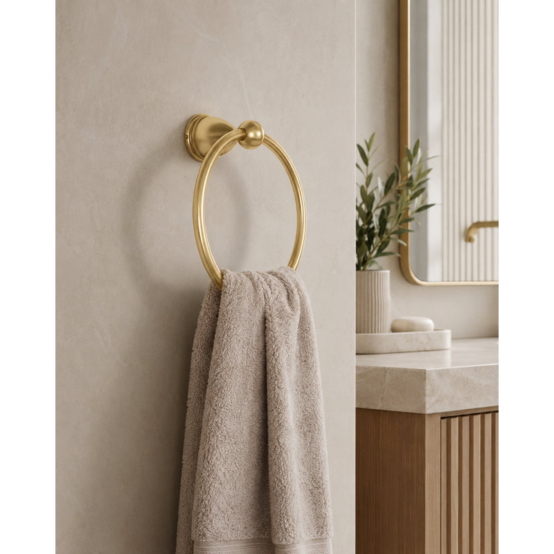Marco Closed Ring Towel Holder for Bathroom – Made of Durable Polycarbonate, Gold