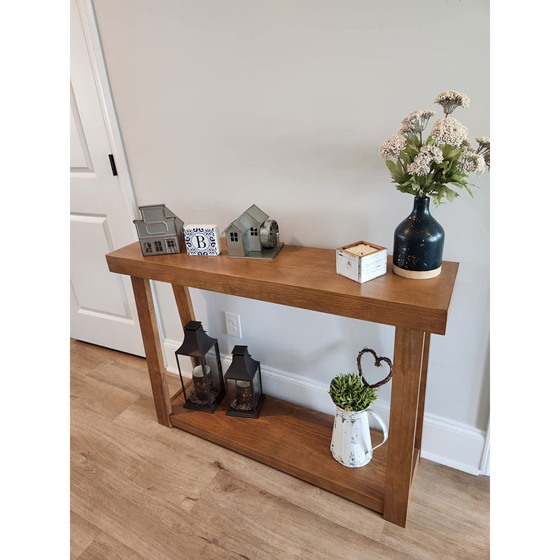 Solid Wood Console Table with Storage, 46 Inch