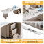 Bureau blanc rectangulaire en bois manufacturé avec 3 tiroirs-109763132