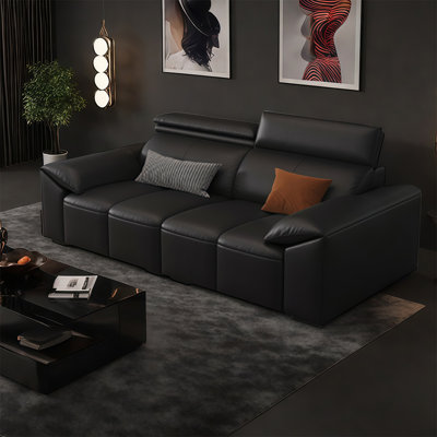 French minimalist cream style straight row sofa