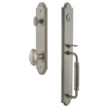 Arc Handleset with Single Cylinder Deadbolt and Eden Prairie Door Knob and Rosette