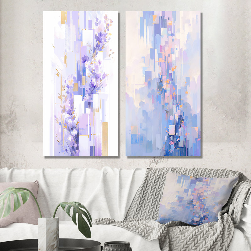 «Interlocking Perspectives», 2 pièces sur toile, H 32 po x l 32 po, Toile tendue