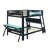 Dual-Station Gaming Bunk Bed Featuring Built-In Desks, USB Desktop Connectivity & Customizable Pegboard-2467487