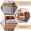 Ensemble de 2 chaises de réception en rotin de bois massif avec table d'appoint