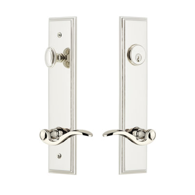 Carré Tall Plate Complete Entry Set with Single Cylinder Deadbolot and Bellagio Lever