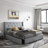  Losada 4-Drawer Upholstered Storage Bed with Wingback Headboard - Maximize Bedroom Space, No-Hassle Under Bed Storage,Full Size-1240918905-1240918906