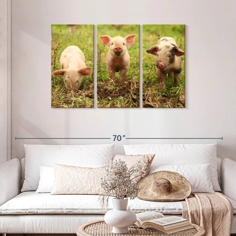 Brampt Three Piglets, 28" H x 45" W