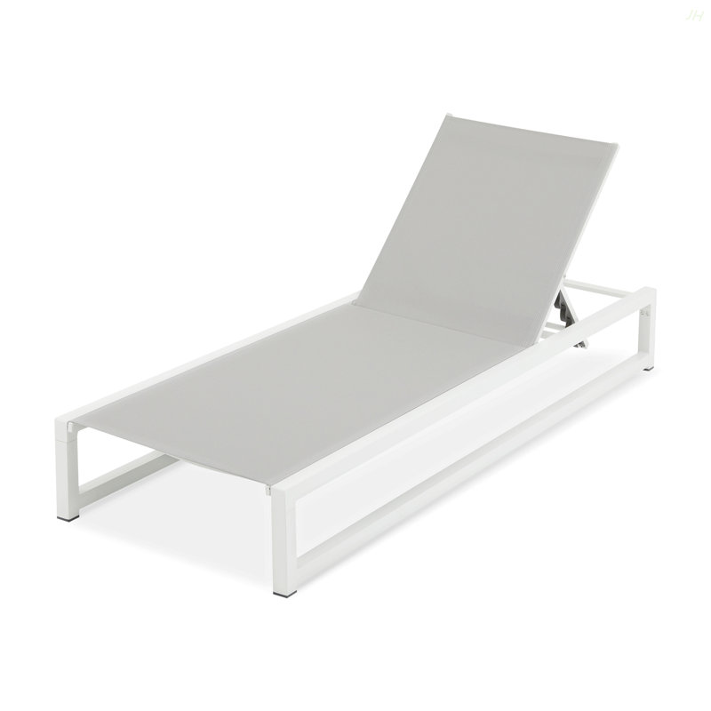 5-Level Adjustable Outdoor Chaise Lounge, Durable Aluminum Frame & PVC-coated polyester Mesh, Perfect For Patio/Poolside