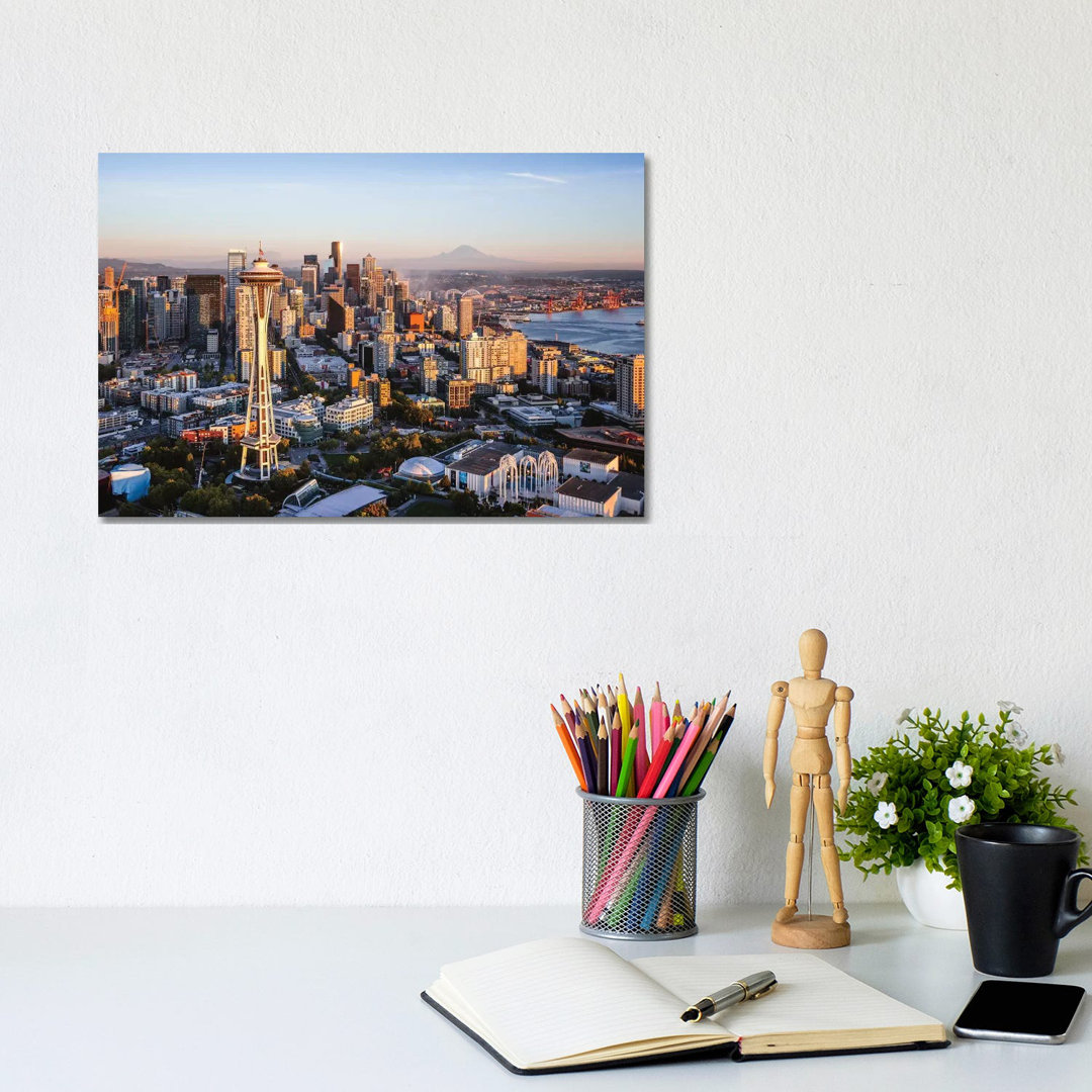 Space Needle and Skyline, Seattle by Matteo Colombo - Wrapped Canvas Photograph