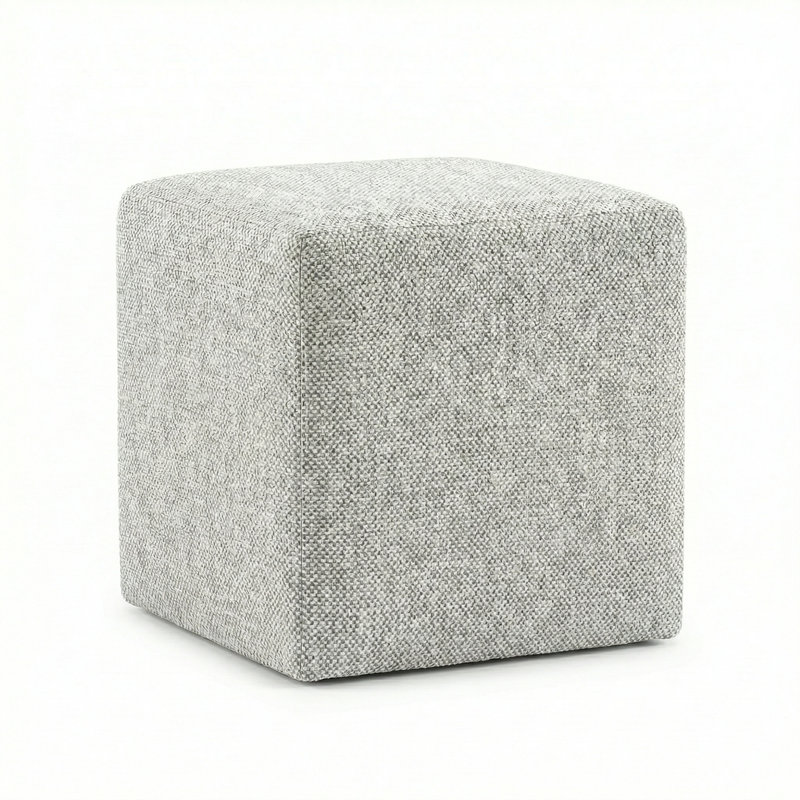 Berlin Gardens Lilly Hive 20" Square Pouf, Light Gray