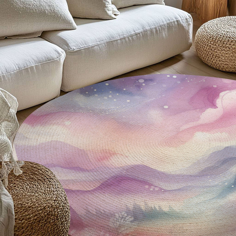 Tapis tressé Mystical Dreamland, Rond 5 pi
