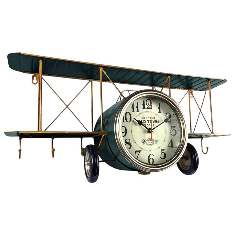 Numerical Metal Quartz Movement / Crystal Tabletop Clock Blue