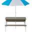Wooden Kids Picnic Table, Sand And Water Table With Umbrella, Activity Table For Outdoor Backyard Patio Play
