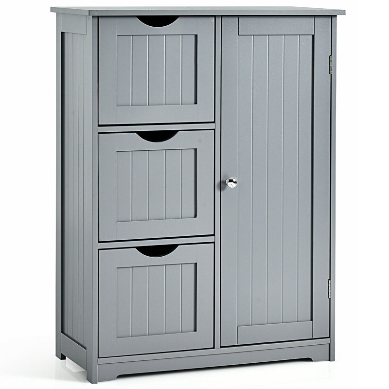 Armoire de rangement latérale avec 3 tiroirs et 1 armoire de rangement Rosalva, Gris