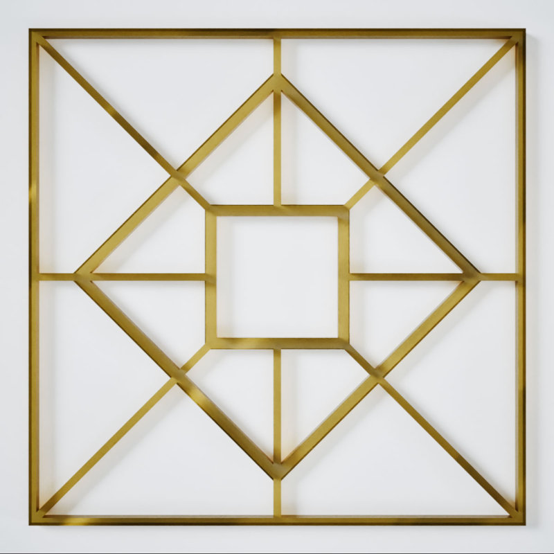 Très petits panneaux muraux décoratifs en acrylique Jamestown, l 7 3/8 po x H 7 3/8 po x T 1/8 po, miroir doré, Miroir doré