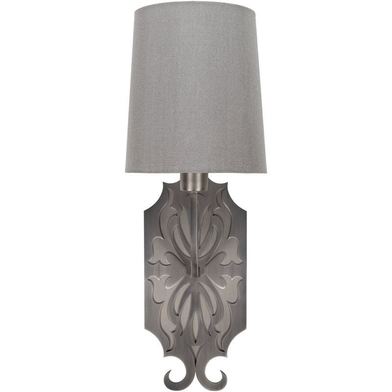 Appliquee à bras 1 lumières Parkhur, Gris foncé, Gris foncé