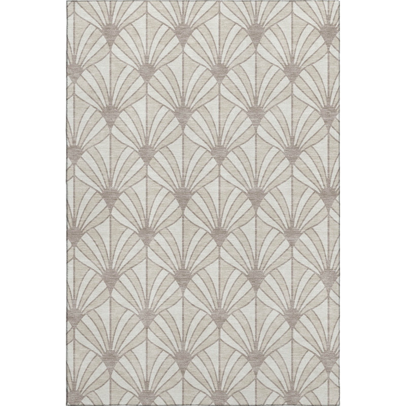 Premium Machine Washable Mayfield AMF2426 Striped Rug, Ivory, 9' x 12'