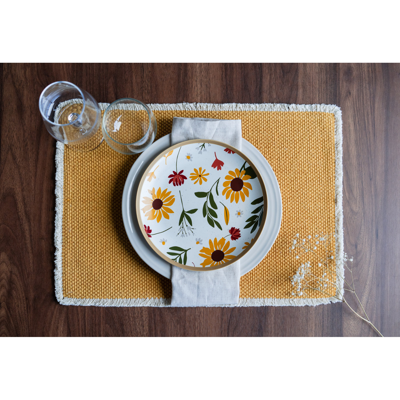 Windmere Placemat Set Of 4, Yellow