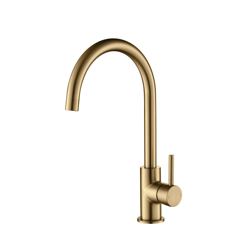 Lowa Kibi Bar Faucet With Accessories, Without Soap Dispenser, Brushed Brass