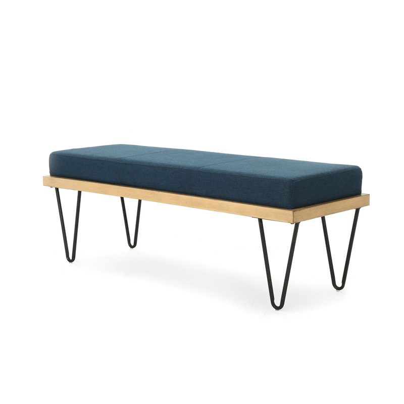 Banc de salle à manger Regenia, Polyester bleu marine