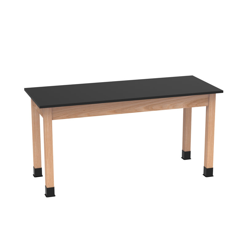 Série de tables à tablier PerpetuLab, H 30 po x L 60 po x l 36 po, Résine phénolique noire / chêne