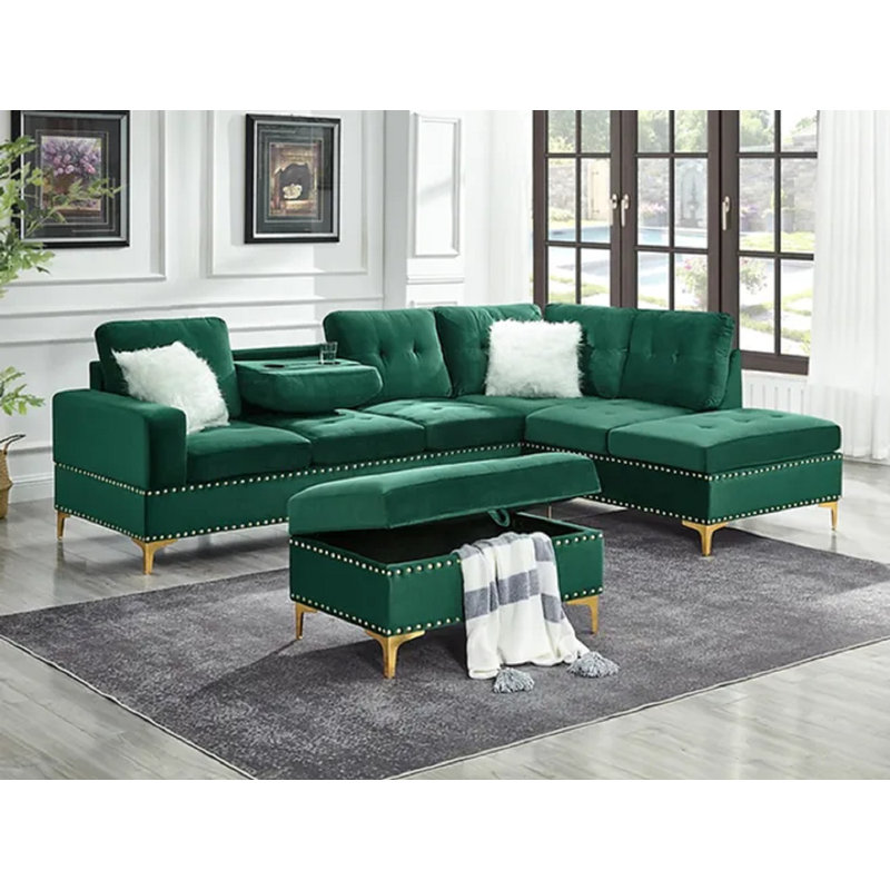 Canapé modulaire 2 pièces Naiden, Vert