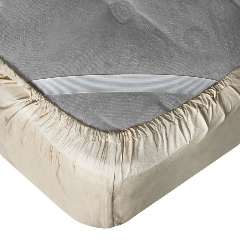 Empyrean Bedding Extra Deep Pocket Solid Fitted Sheet, Silver, Split King Fitted Sheet