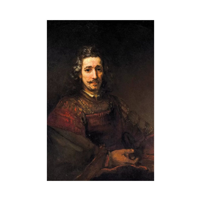 Man With A Magnifying Glass, C by Rembrandt Van Rijn - Wrapped Canvas Painting, 30.48cm H x 20.32cm W x 1.91cm D