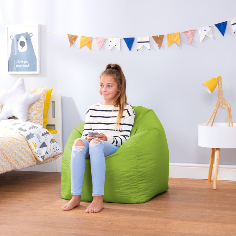 Bean Bag Bazaar Teen Classic Water-Resistant Bean Bag Chair, Lime Green