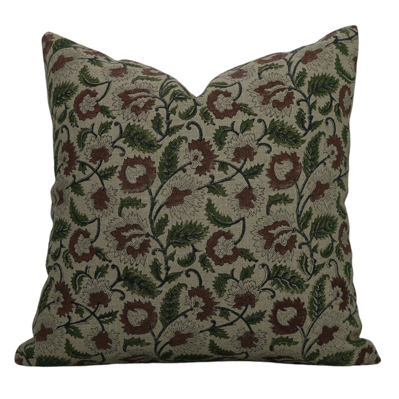 Housse de coussin intérieur / extérieur Floral Linen, Carré, H 16 po x l 16 po