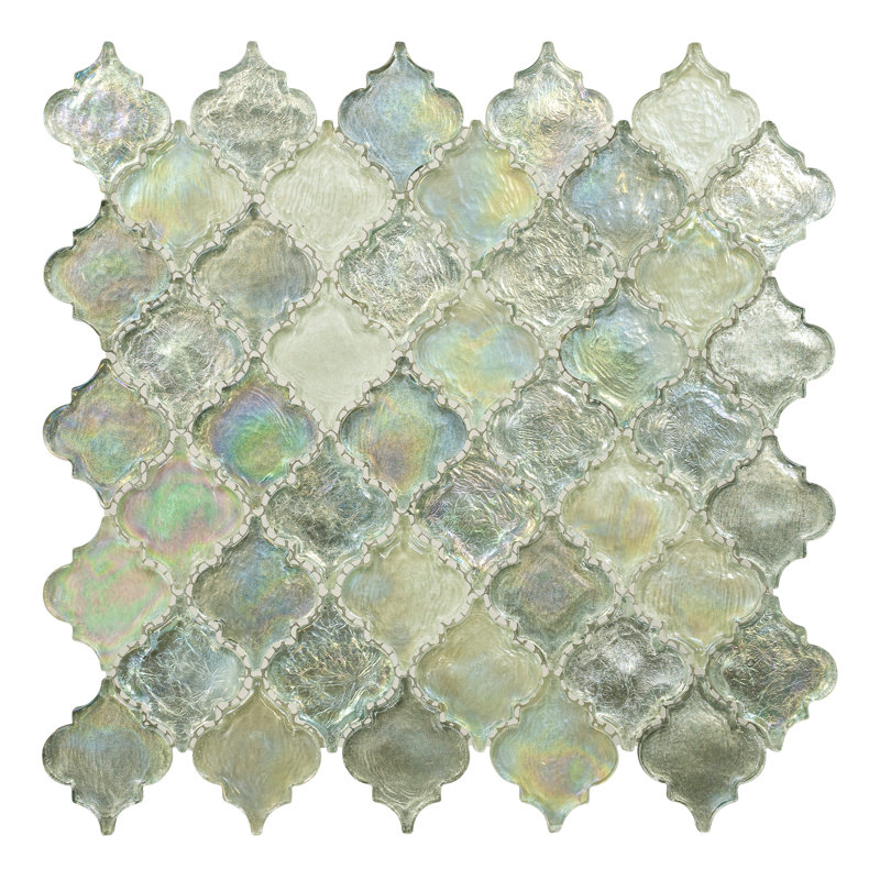 Grandio 2-in. Arabesque Polished Iridescent Glass Wall & Floor Mosaic Tile, Utopia