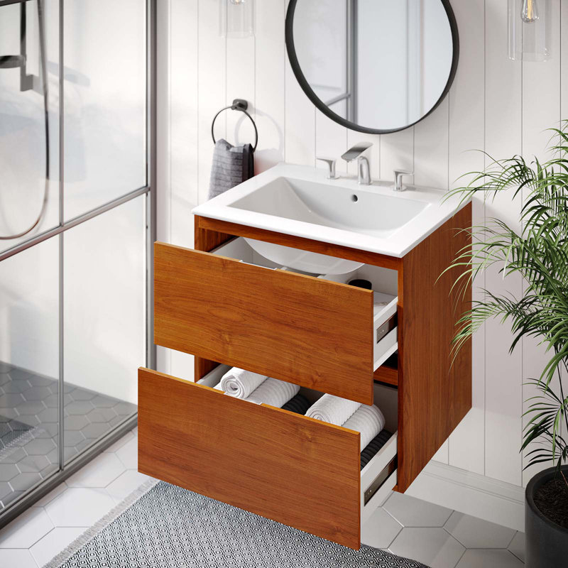 Meuble-lavabo mural 24 po Modway Scenic, Blanc